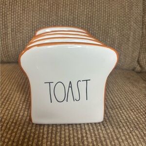 Rae Dunn Artisan Collection by Magenta 4 pc Toast Holder - chips pictured